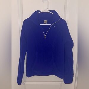 Nike Royal Blue Fleece Pullover Thumb Holes Sz Small Sweater